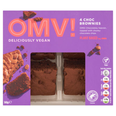 OMV! 4 sjokoladebrownies vegansk dessert 146g