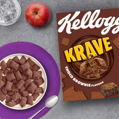 Kellogg's Krave Choco Brownie breakfast cereal 375g, UK version