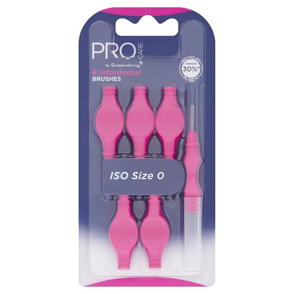 Superdrug Pro Care Interdental Brushes Pink 0.4mm x 6 GOODS Superdrug