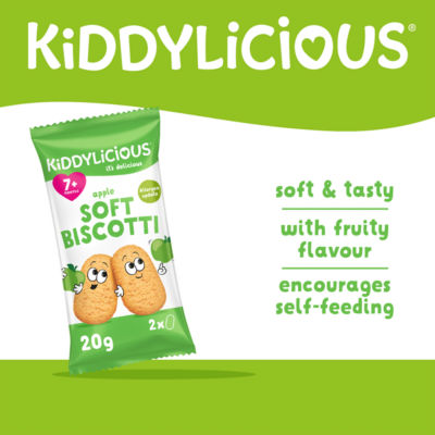 Kiddylicious apple soft biscotti for 7+ months 6 x 20g, UK version