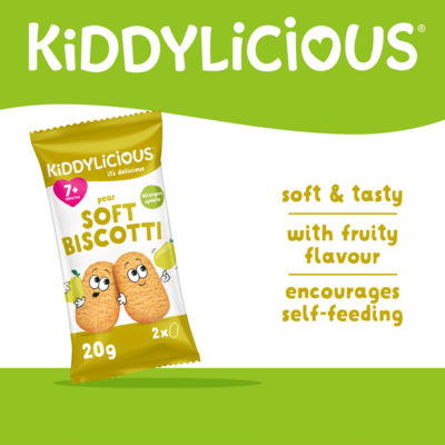 Kiddylicious pear soft biscotti baby snack 120g, UK version