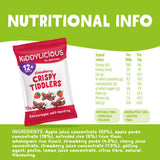 Kiddylicious Strawberry Crispy Tiddlers 48g, imported from the UK
