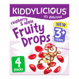Kiddylicious Raspberry & Apple Fruity Drops kids fruit snacks 4x16g, UK version