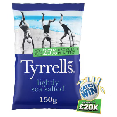 Tyrrells sea salted potato crisps 150g (British brand)