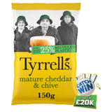 Tyrrells Mature Cheddar & Chive crisps 150g (British brand)