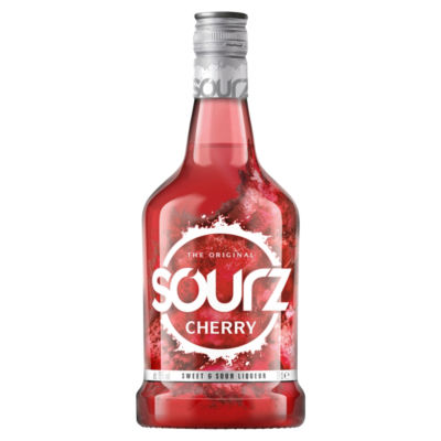 Sourz Cherry Sweet & Sour Liqueur 70cl bottle, a British brand product