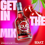 Sourz Cherry Sweet & Sour Liqueur 70cl bottle, a British brand product