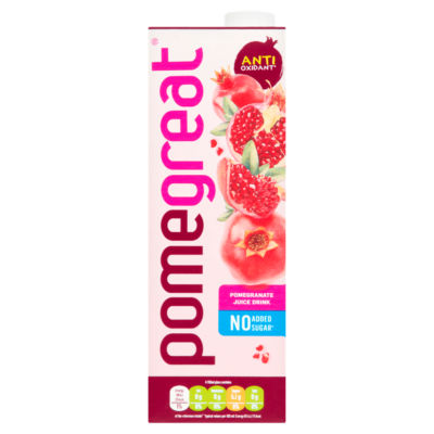 Pomegreat Pomegranate Juice Drink No Added Sugar 1L, imported from the UK