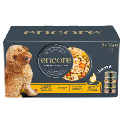 Encore chicken broth dog food 5x156g - British product