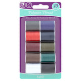 Haber Dark Polyester Sewing Thread 10 Bobbins