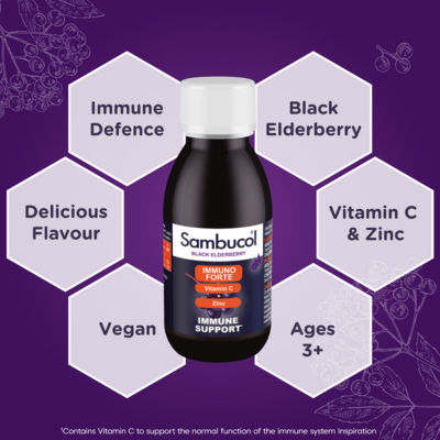 Sambucol Black Elderberry Immuno Forte Liquid 120ml (British brand)
