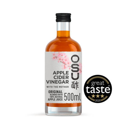 Osu apple cider vinegar with The Mother Apple Juice Blend 500ml, imported from the UK