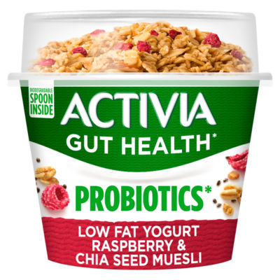 Activia low fat yogurt raspberry chia seed muesli 165g - British product