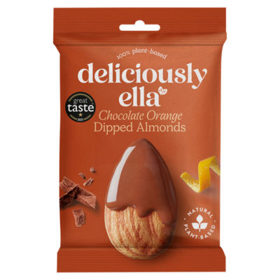 Deliciously Ella Chocolate Orange Dipped Almonds Snack Bag 27g