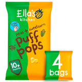 Ella's Kitchen Peas + Sweetcorn Puff Pops from 10 Months Organic Baby Snacks 4 x 9g (36g)