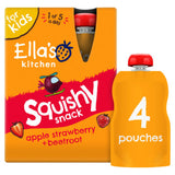 Ella's Kitchen Apple Strawberry + Beetroot Squishy Snack Organic Baby Snack 4 x 100g