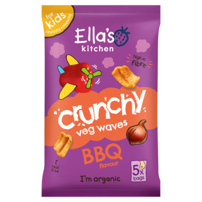 Ella's Kitchen BBQ Flavour Crunchy Veg Waves 5 x 10g - British product