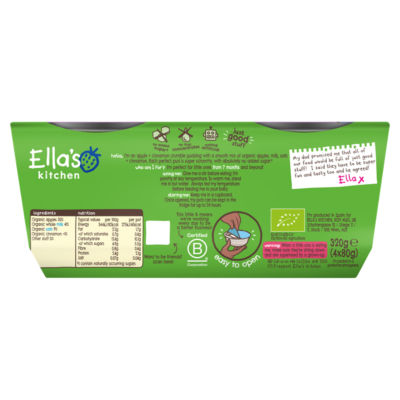 Ella's Kitchen Apple Cinnamon Crumble Baby Pudding 4 x 80g - British product