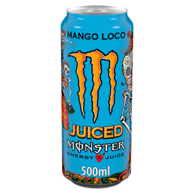 Monster Mango Loco energy drink 500ml, imported from the UK