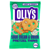 Olly's Pretzel Thins Sour Cream & Onion Savoury Snack 140g