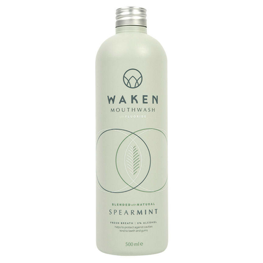 Waken Mouthwash with Fluoride Spearmint 500ml GOODS ASDA