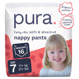 Pura Easy-On Nappy Pants Size 7, imported from the UK