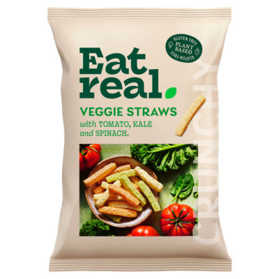 Eat Real Veggie Straws Tomato, Kale & Spinach Vegetable Crisps 110g