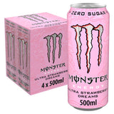 Monster Ultra Strawberry Dreams Zero Sugar Energy Drink 4 x 500ml