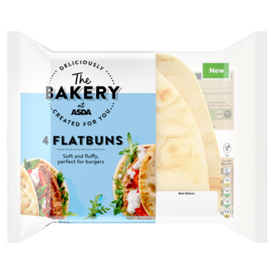 ASDA plain flatbuns 300g (British brand)