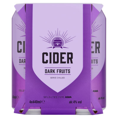 ASDA dark fruits cider 4 x 440ml - British product