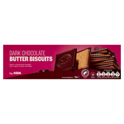 ASDA Dark Chocolate Butter Biscuits 125g - British product