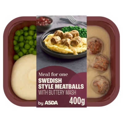 ASDA Swedish Style Meatballs with Buttery Mash 400g - British product