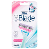 ASDA 3 Blade Manual Razor with 5 Replacement Cartridges