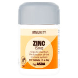 ASDA Immunity Zinc 15mg Tablets 90 Count