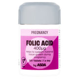 ASDA Pregnancy Folic Acid 400g Supplement 120 Tablets