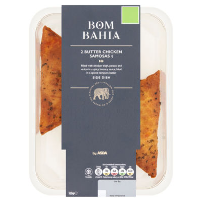ASDA Bom Bahia Butter Chicken Samosas Indian Snacks 160g