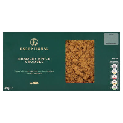 ASDA Exceptional Bramley Apple Crumble Pastry Dessert 478g