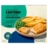 ASDA battered cod fillets 440g - British product