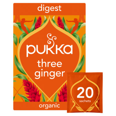 Pukka Three Ginger herbal tea bags 20 bags, imported from the UK