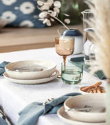 Porcelain Dinner Set with Minimalist Design, Includes 2 Dinner Plates and 2 Pasta Bowls