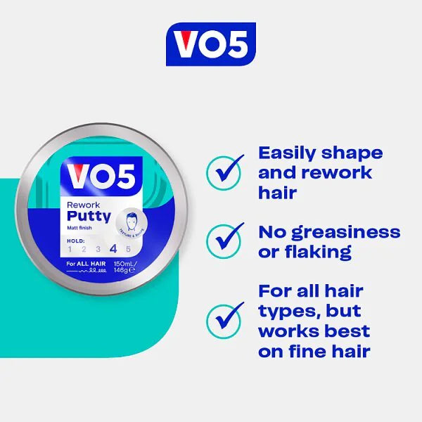 Vo5 Rework Hair Putty 150ml (British brand)