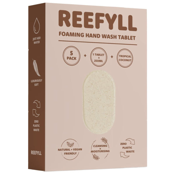 Reefyll foaming soap tablets tropical coconut 5 units imported from the UK