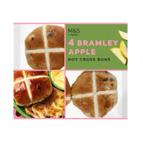 M&S Bramley Apple Hot Cross Buns 4 per pack