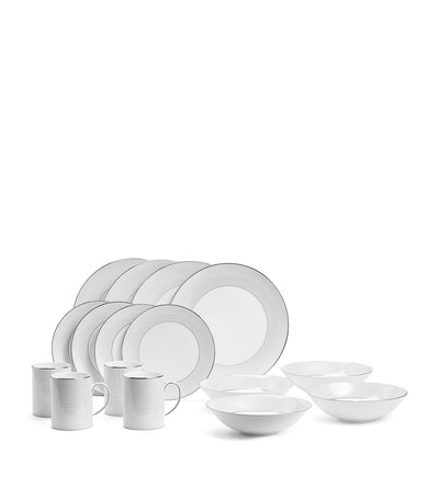 Wedgwood Set of 16 Gio Platinum Dinnerware Pieces