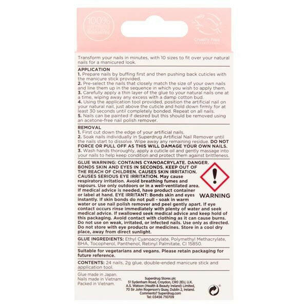 Superdrug Finishing Touches Fake Nails Medium Pink GOODS Superdrug