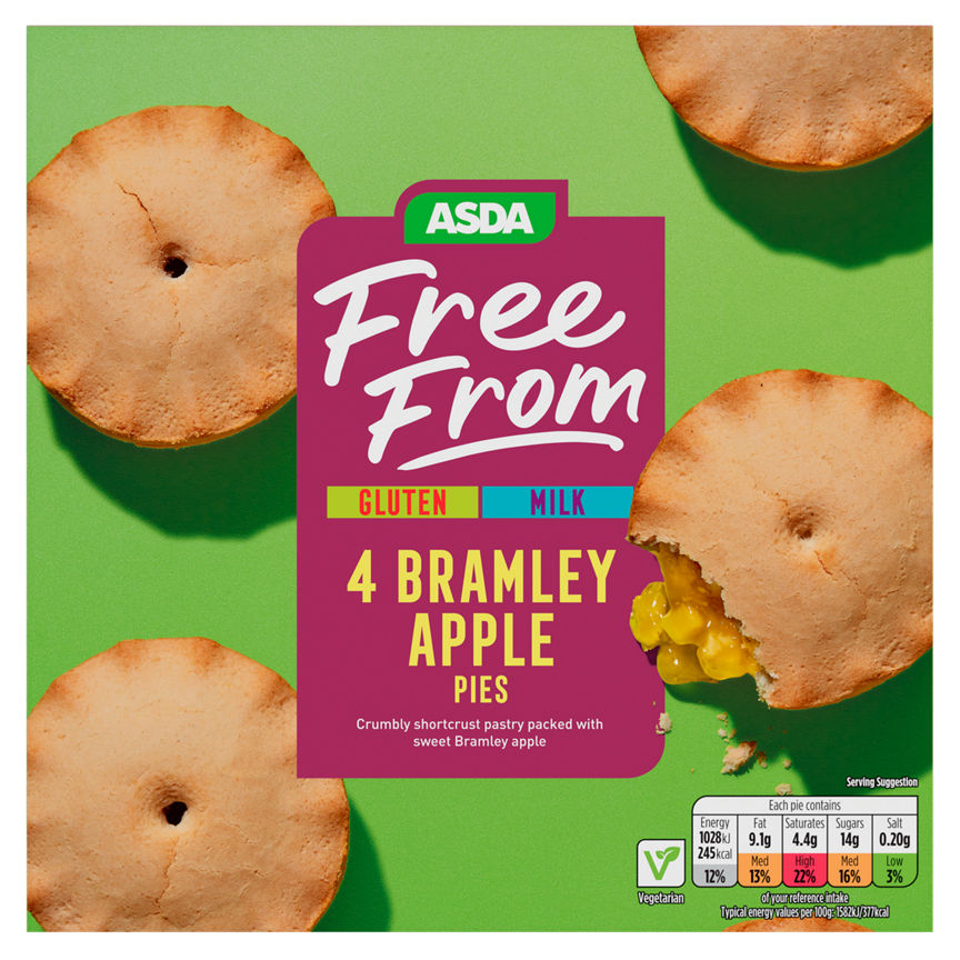 ASDA Free From 4 Bramley Apple Pies - McGrocer