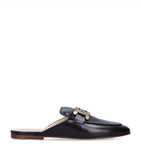 Tod's leather slippers with signature chain detail (British brand)