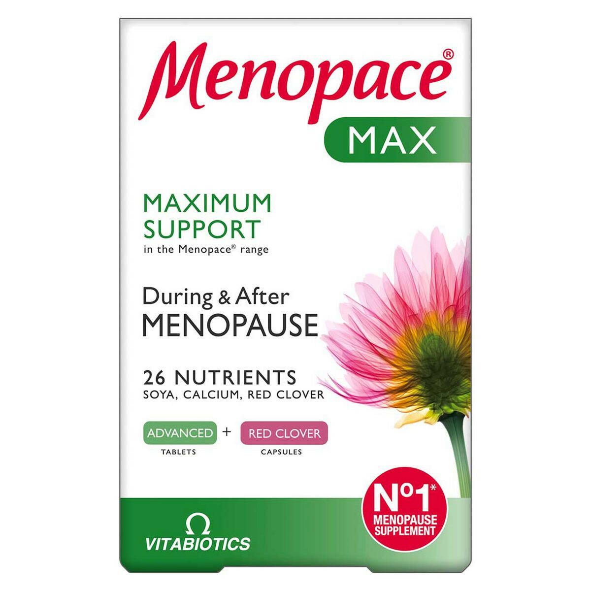 Vitabiotics Menopace Max Dual Pack 28 Days Supply GOODS Boots