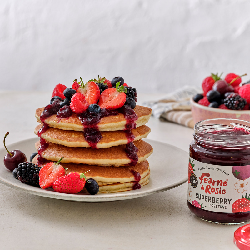 Fearne and Rosie superberry jam reduced sugar 310g - British product