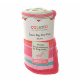 Baby Pink Striped Knit Blanket 80cm x 100cm